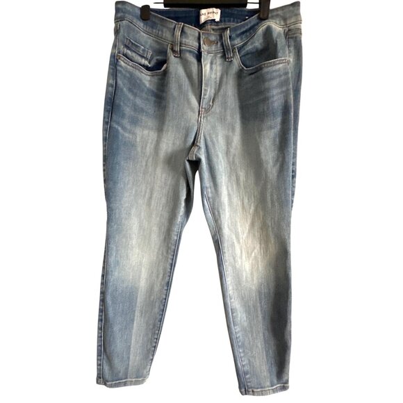 Lane Bryant Flex Magic Jeans Mid-Rise Ankle Whiskering Two Tone Blues 12 SHORT - Picture 3 of 5